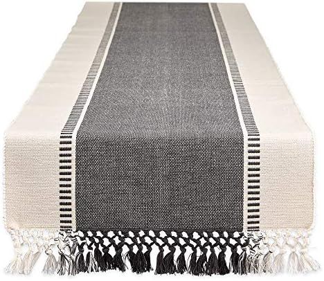 DII Dobby Stripe Woven Table Runner, 13x72-inch, Mineral Gray | Amazon (US)