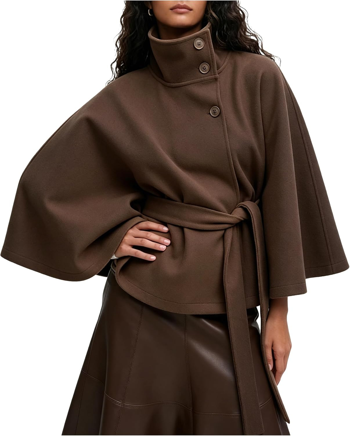 OPCAKM Women's Batwing Sleeve Poncho Coat Winter Cape Jacket | Amazon (US)