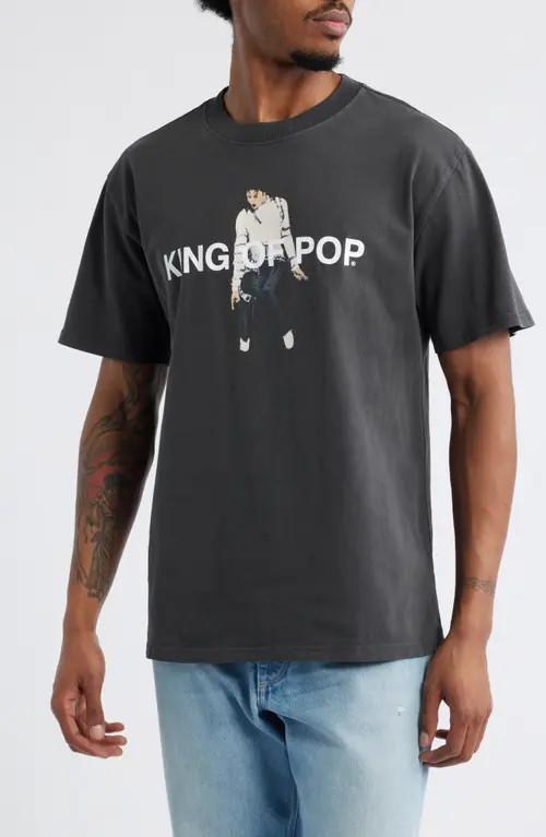 SANTO STUDIO King of Pop Graphic T-Shirt in Black at Nordstrom, Size Xx-Large | Nordstrom