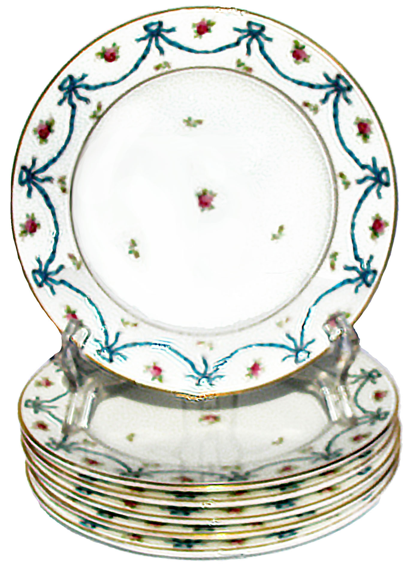 Antique English Dessert/Salad Plates Set of 6 - Chez Vous - Blue | One Kings Lane