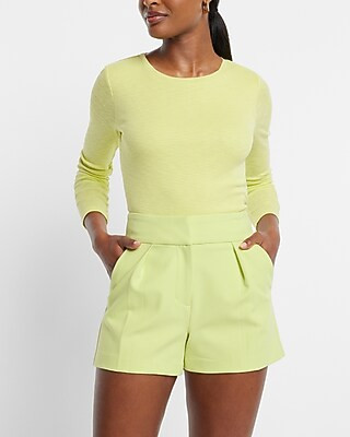 Stylist Super High Waisted Classic Pleated Shorts | Express