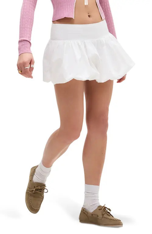 BDG Urban Outfitters Bubble Hem Miniskirt in White at Nordstrom, Size X-Large | Nordstrom
