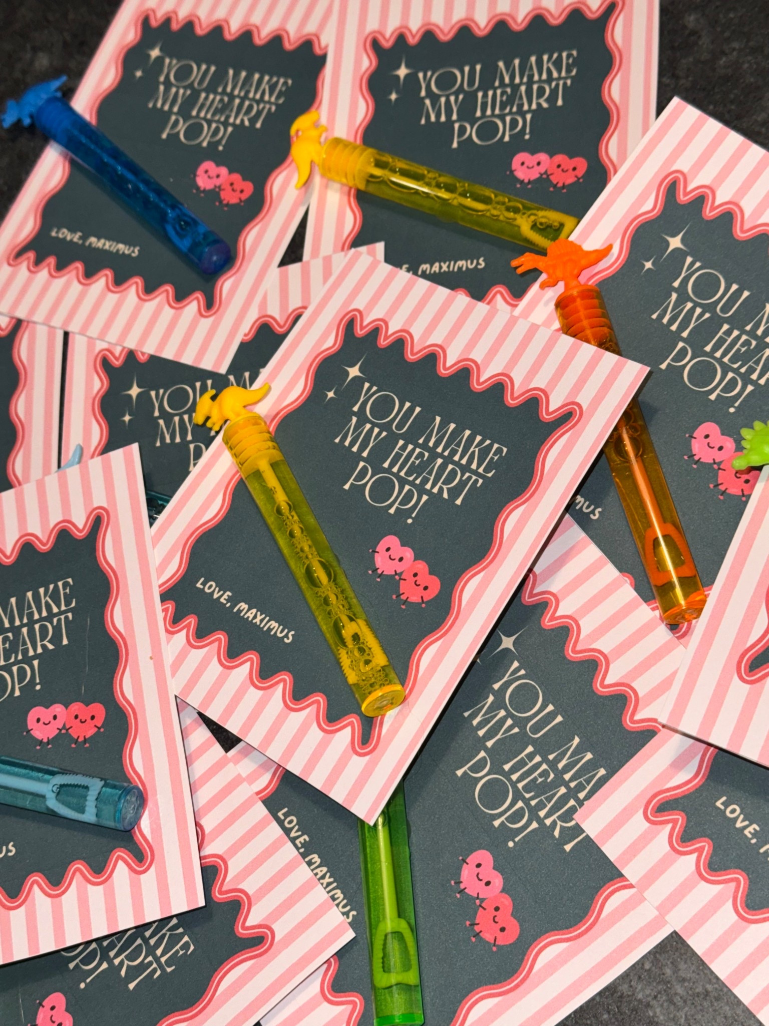 Sweet and simple party favors for Max’ classmates! I made these on Canva, printed on cardstock then hot glued the bubbles to the card 🫧💖 #LTKValentines

#LTKKids #LTKmomlife