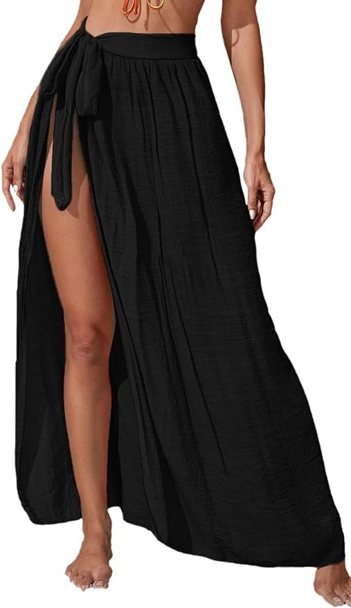 Floerns Women's Sheer Beach Swimwear Cover Up Wrap Skirt | Amazon (US)