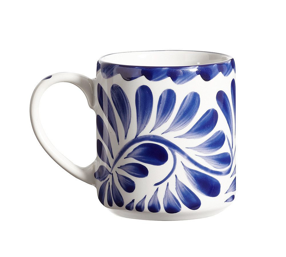 Puebla Porcelain Mug, Set of 4 - Blue | Pottery Barn (US)