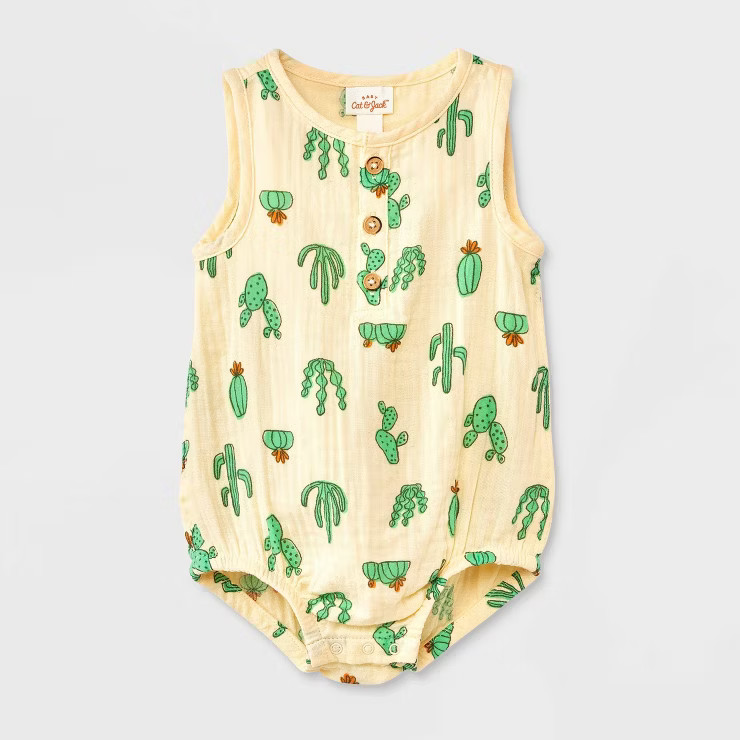 Baby Cactus Romper - Cat & Jack™ Cream | Target