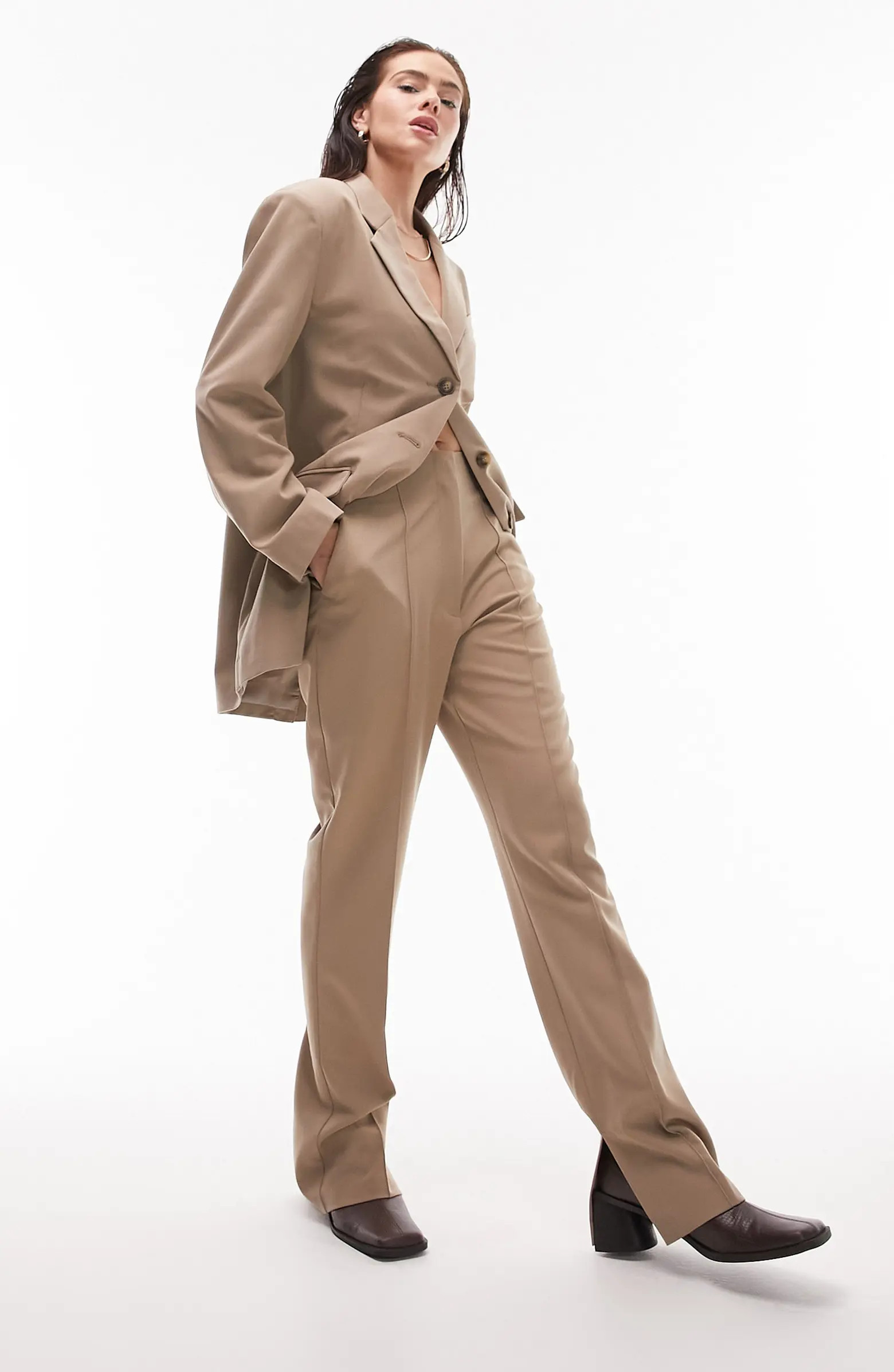 Split Hem Straight Leg PantsTOPSHOP | Nordstrom