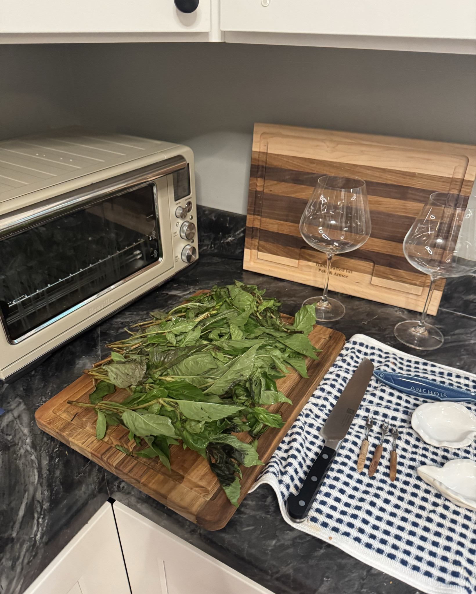Garden to table - fresh basil pesto with my favorite kitchen tools. 