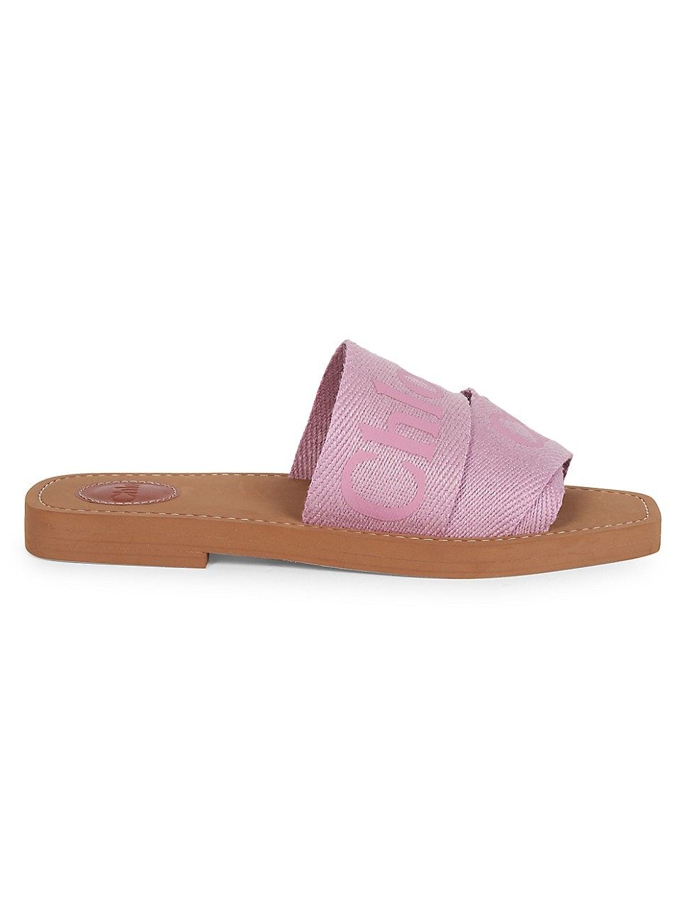 Women's Chloé Woody Linen Flat Sandals - Lilac - Size 9 - Lilac - Size 9 | Saks Fifth Avenue