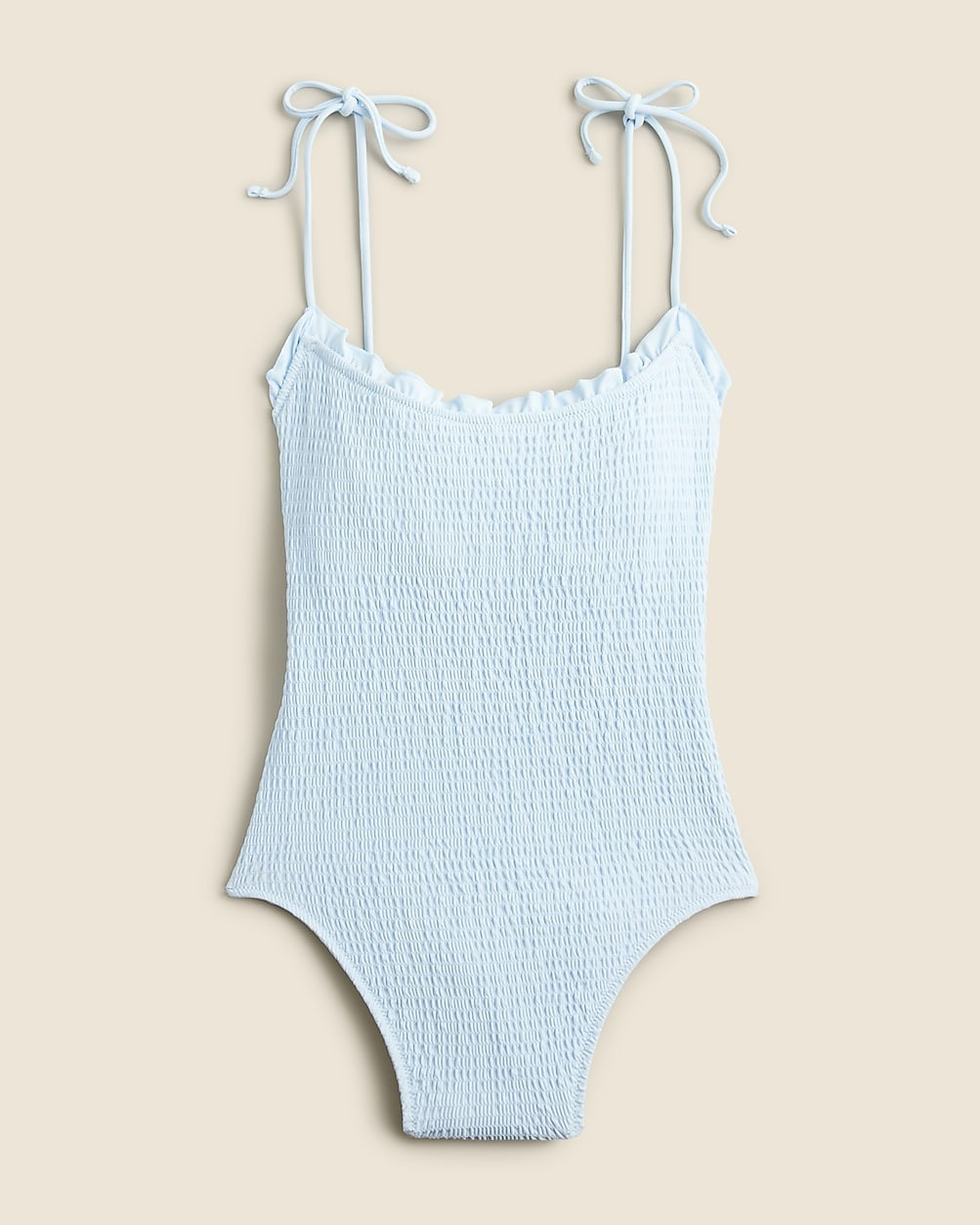 Smocked tie-shoulder one-piece swimsuit | J. Crew US