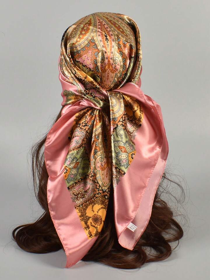 1pc Women's Multicolor Paisley And Paisley Pattern Woven Printed Scarf Shawl, Stylish Headwrap For Travel, Party And Evening Events | SHEIN