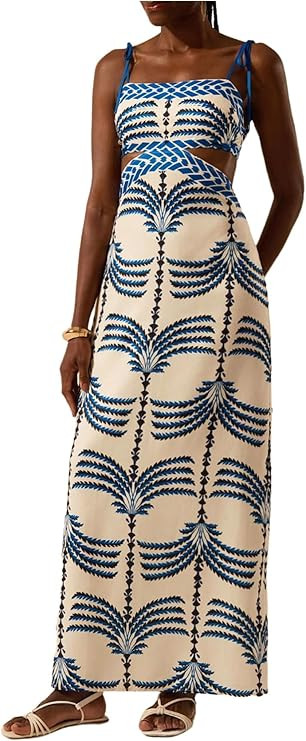 SOLY HUX Women's Summer Maxi Dress Boho Print Tie Shoulder Spaghetti Strap Cut Out Tie Back Cami ... | Amazon (US)