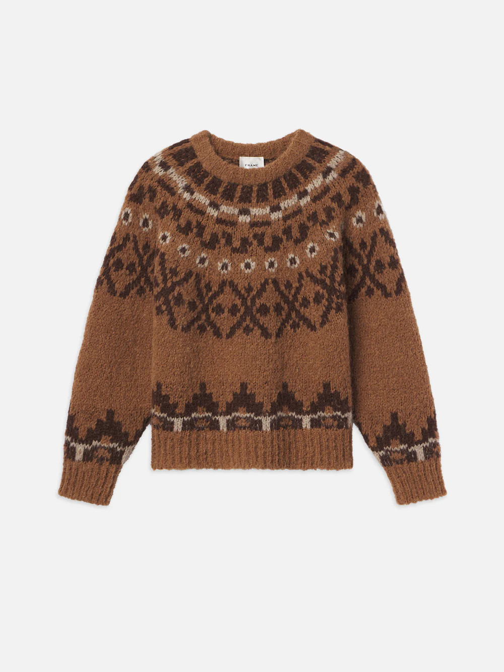 Fair Isle Sweater  in  Camel Multi | Frame Denim