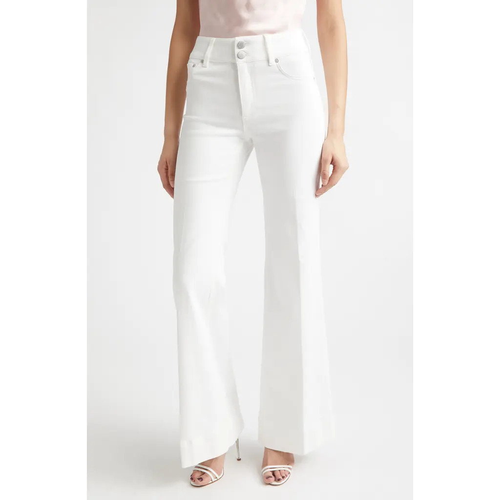 Alice + Olivia Perfect Wide Leg Jeans in White at Nordstrom, Size 25 | Nordstrom