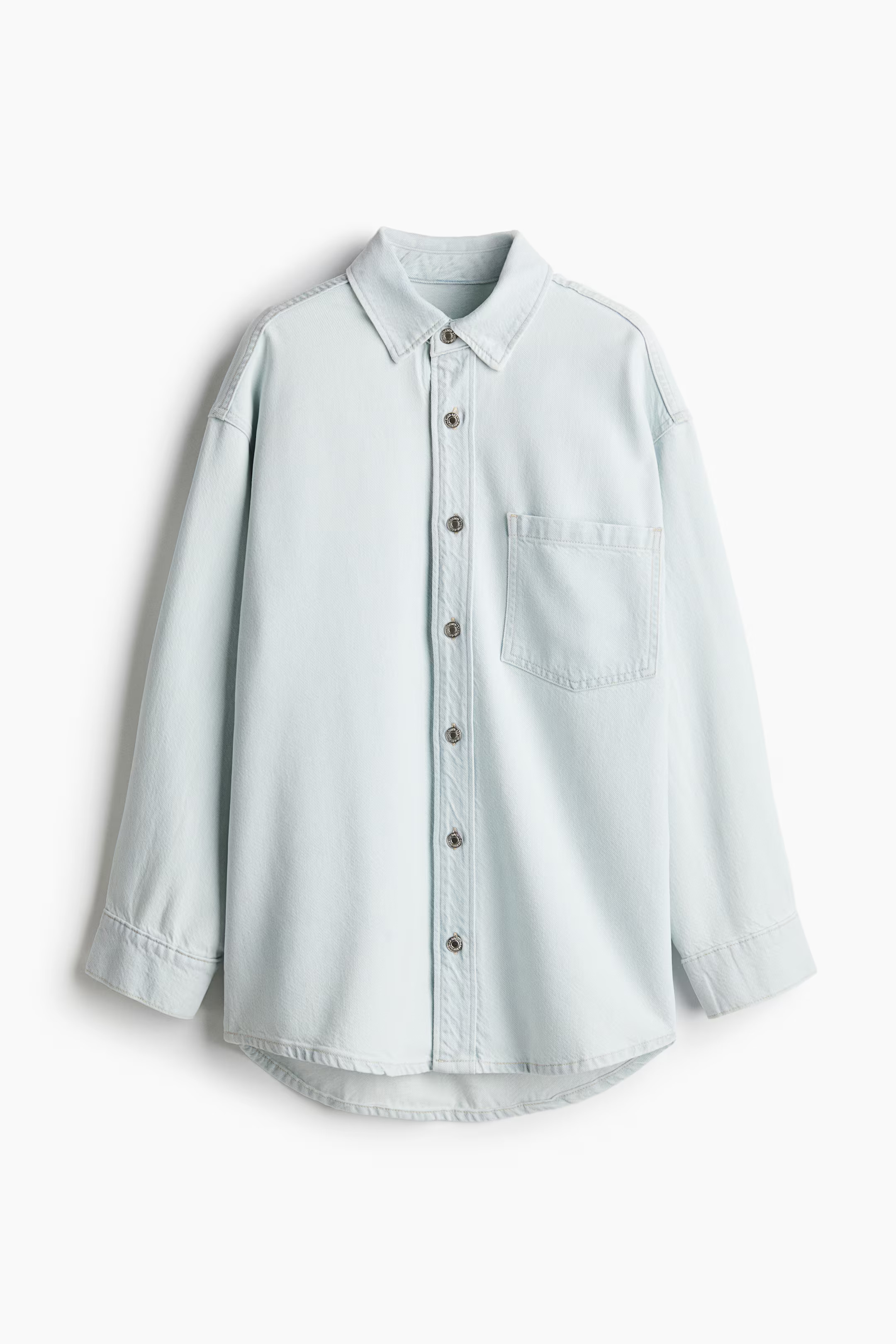Feather Soft Oversized Denim Shirt - Light denim blue - Ladies | H&M US | H&M (US + CA)