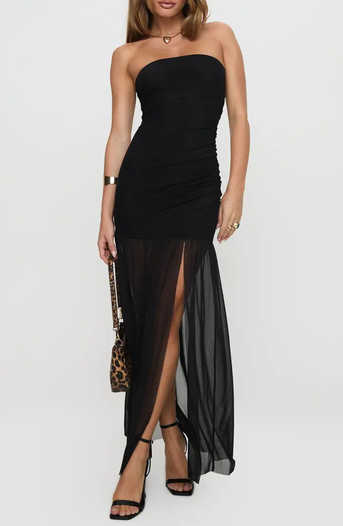 Decadent Strapless Mesh Maxi Dress | Nordstrom