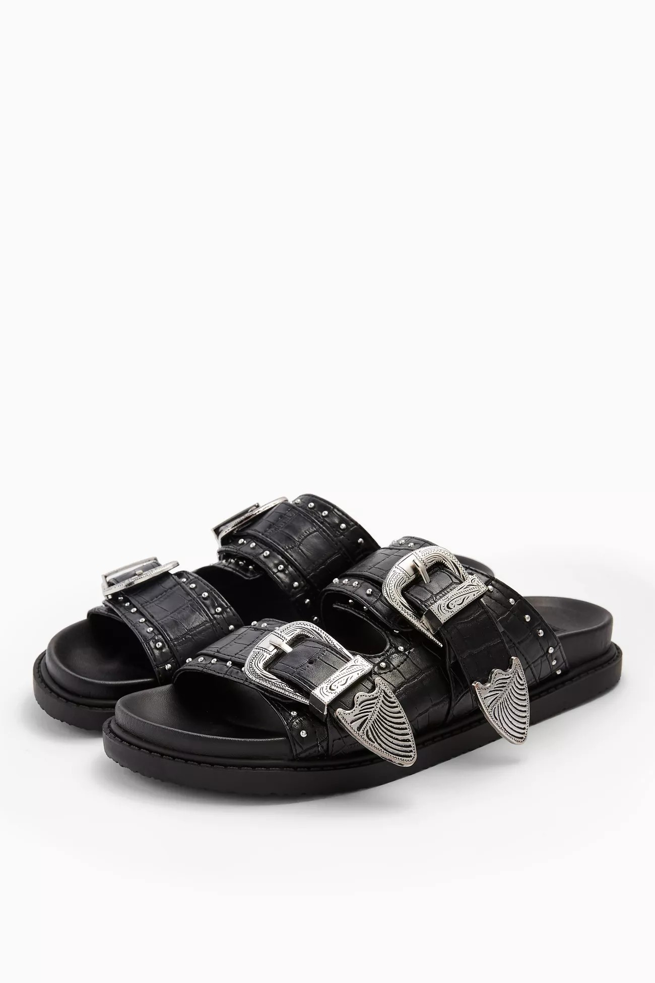 PERU Black Buckle Footbed Shoes | Topshop UK