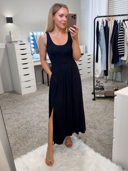 This midi spring dress is from Target and fits me more like a maxi because I’m 5’. Love the scoop neck and slit, very versatile dress. Wearing with raffia sandals 

#LTKSeasonal #LTKstyletip #LTKfindsunder50