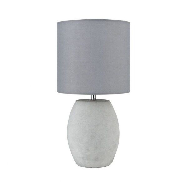Polished Concrete Accent Table Lamp Made Of Concrete With A Grey Faux Silk Fabric Shade With An -... | Bed Bath & Beyond