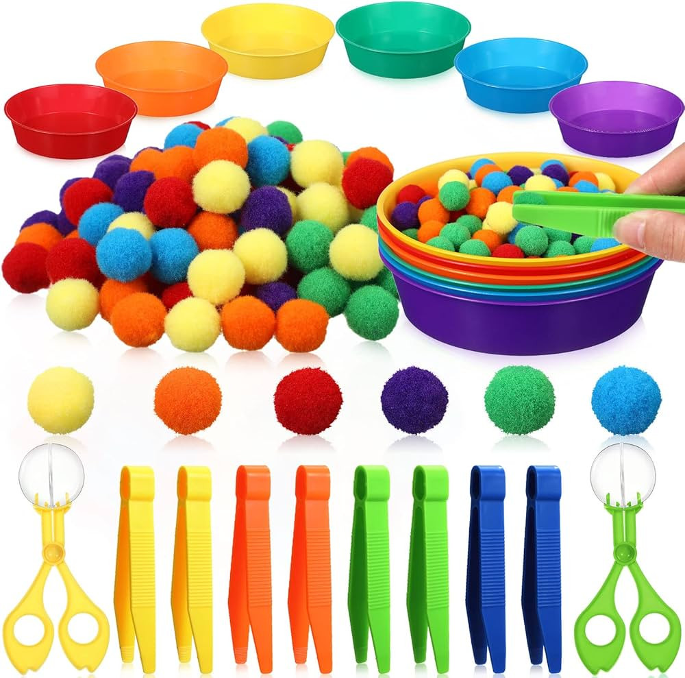 Zhanmai 142 Pcs Fine Motor Skills Toys Handy Scooper Set Sensory Bin Filler 12 Sorting Bowls 8 Tw... | Amazon (US)