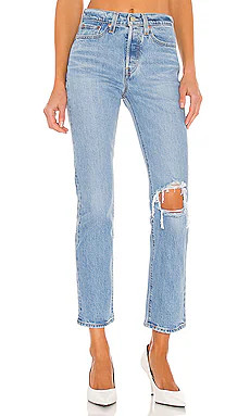 LEVI'S Wedgie Straight Ankle in Tango Fray from Revolve.com | Revolve Clothing (Global)