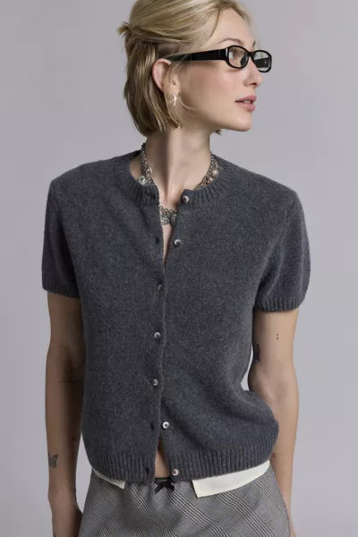 Kimchi Blue Rachel Short Sleeve Cardigan | Urban Outfitters (US and RoW)