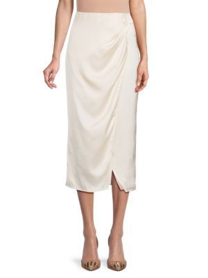 French Connection Inu Satin Midi Skirt on SALE | Saks OFF 5TH | Saks Fifth Avenue OFF 5TH