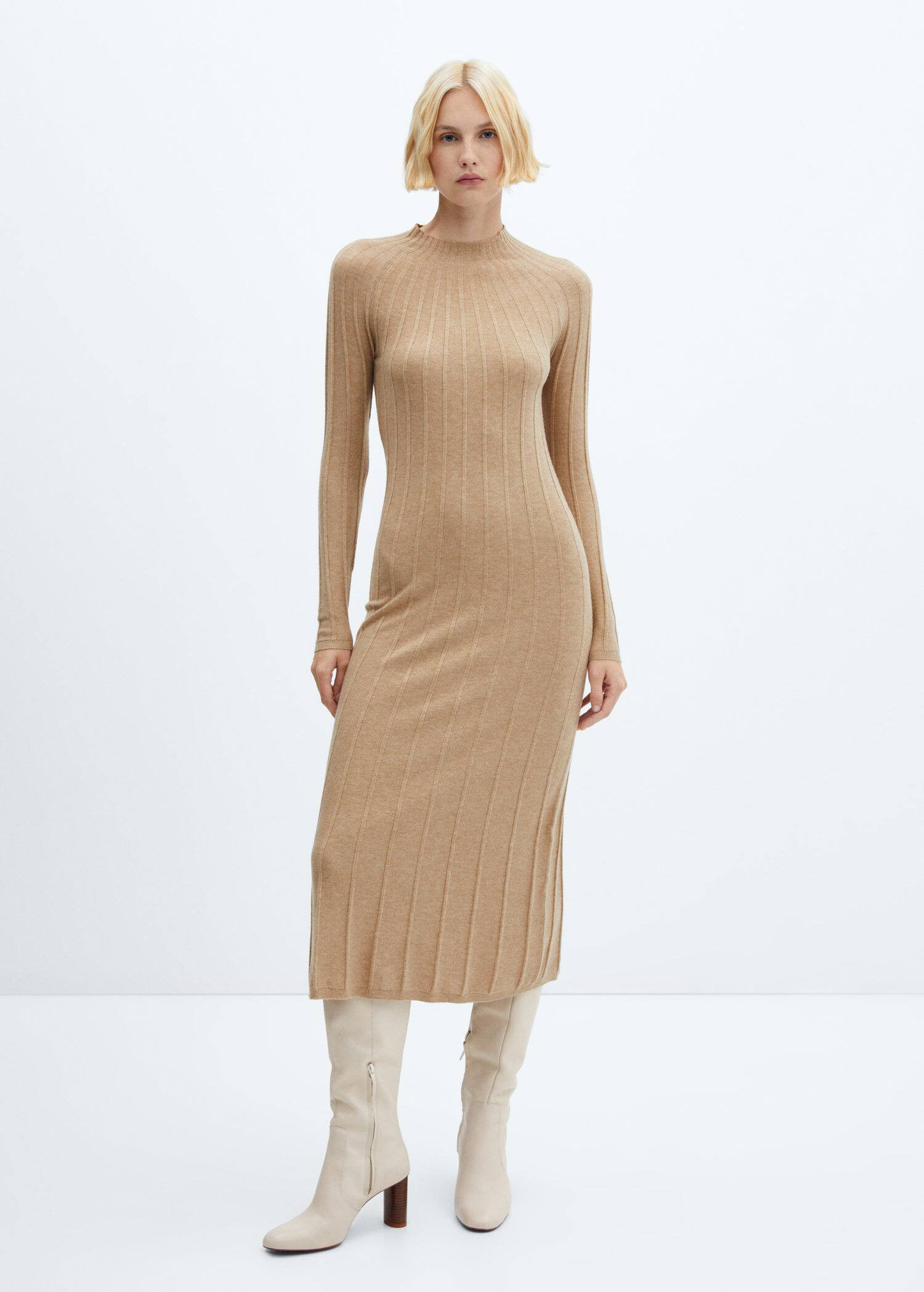 Perkins-neck ribbed dressREF. 57045794-FLURRY-LM | MANGO (US)