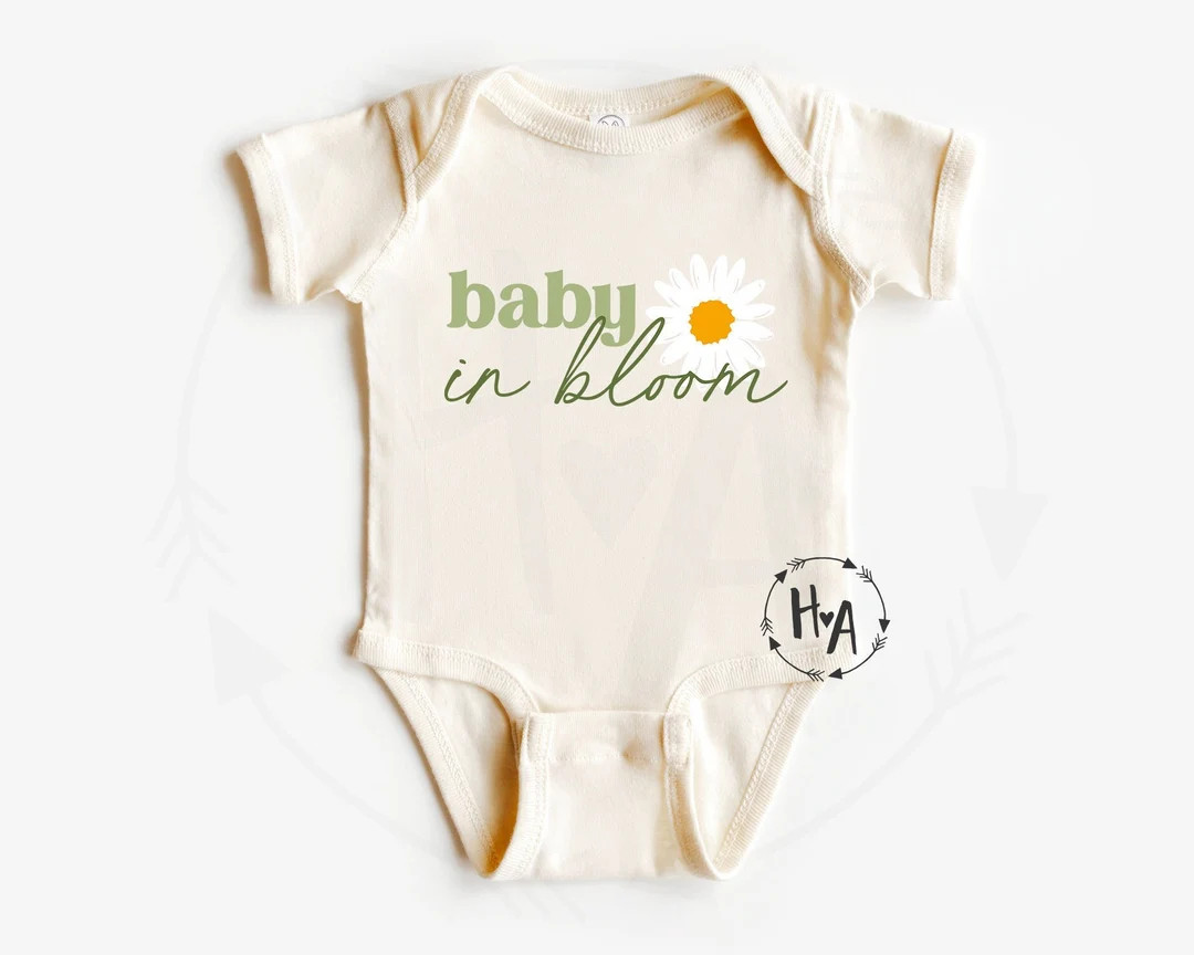 Baby In Bloom Onesie®, Baby Announcement Onesie®, Wildflower Themed Baby Shower Decor, Boho Bab... | Etsy (US)