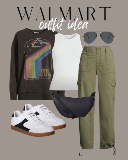 Walmart outfit idea, Walmart new arrivals, cargo pants outfit, graphic sweatshirt, trendy sneakers spring outfit 



#LTKstyletip #LTKfindsunder50
