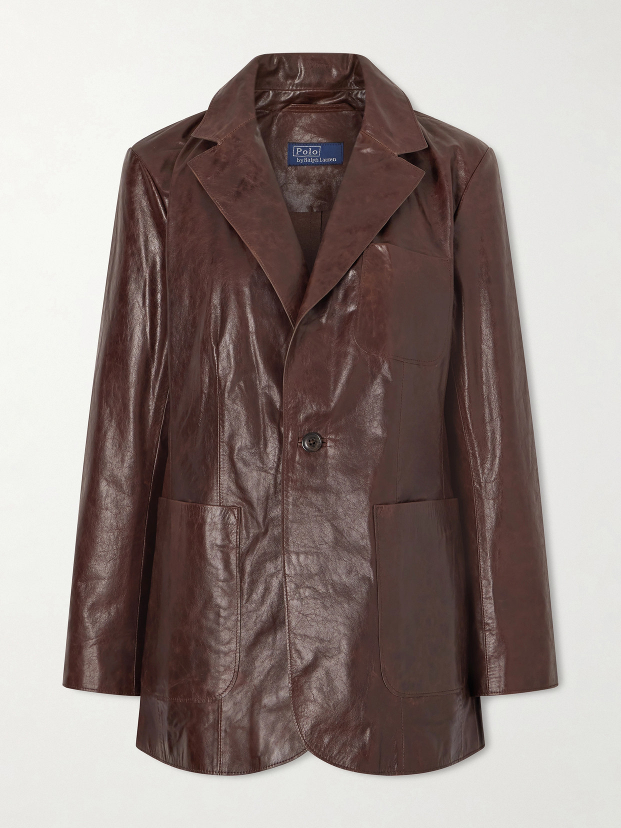 Polo Ralph Lauren - Glossed-leather Blazer - Brown | NET-A-PORTER (US)