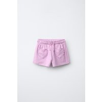 Zara - Wavy Heart Shorts - Mauve - 1½ Years (33,9 Inches) - Kids | Zara US