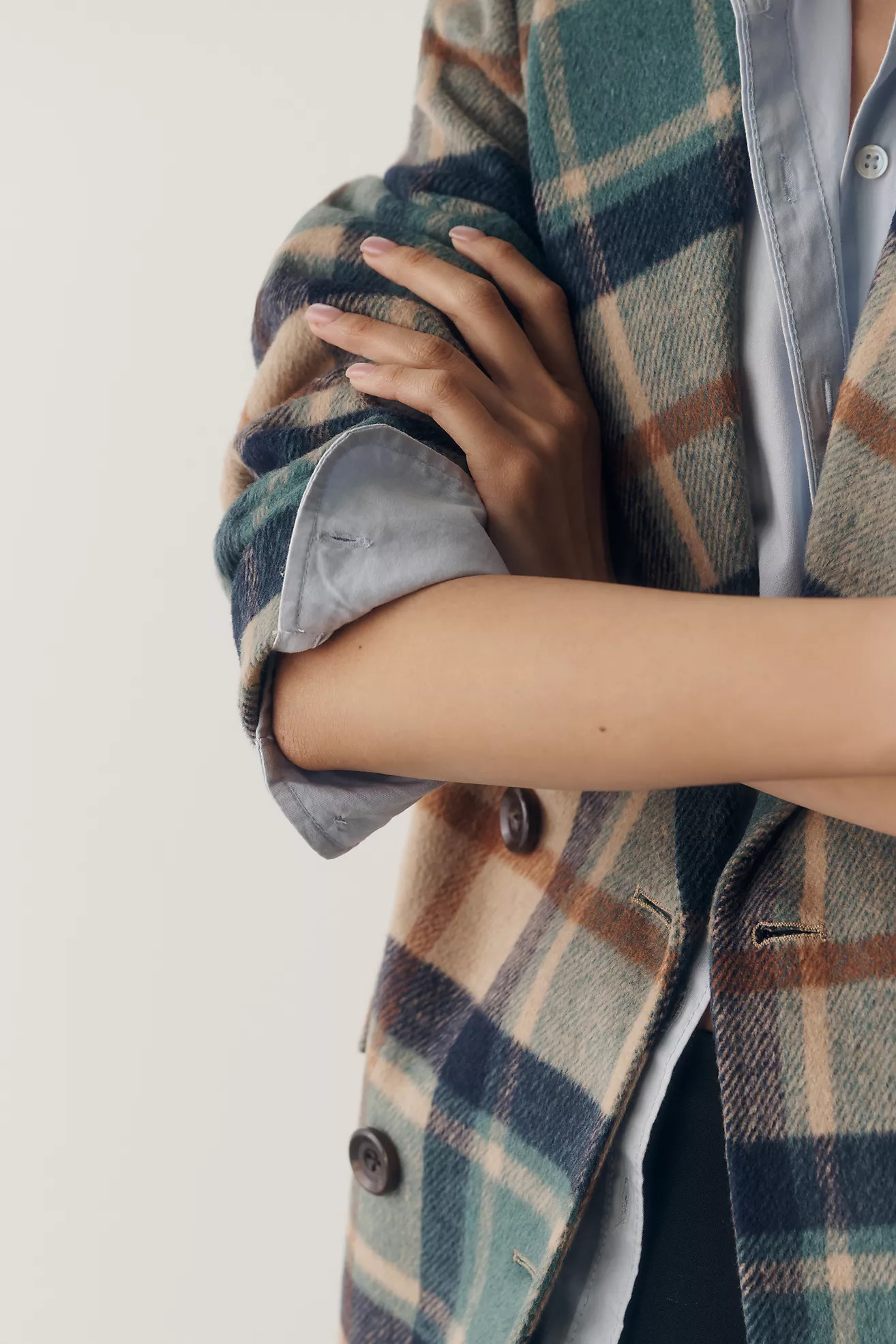 NVLT Plaid Double-Breasted Blazer | Anthropologie (US)