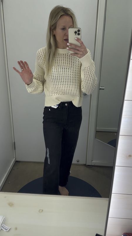 Knit sweater for spring! 
Sweater- small
Jeans- 0

#LTKfindsunder50 #LTKSpringSale #LTKsalealert