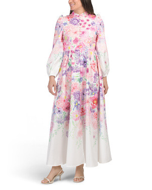 Long Sleeve Floral Print Maxi Dress | Casual Dresses  | Marshalls | Marshalls