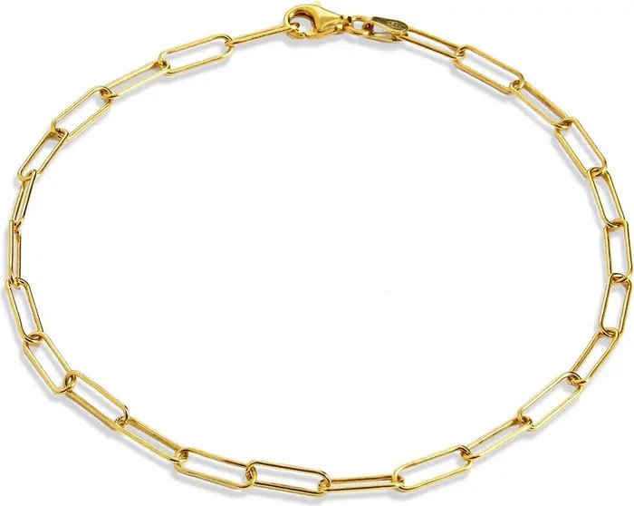 18K Italian Yellow Gold Vermeil Chain Link Anklet | Nordstrom Rack