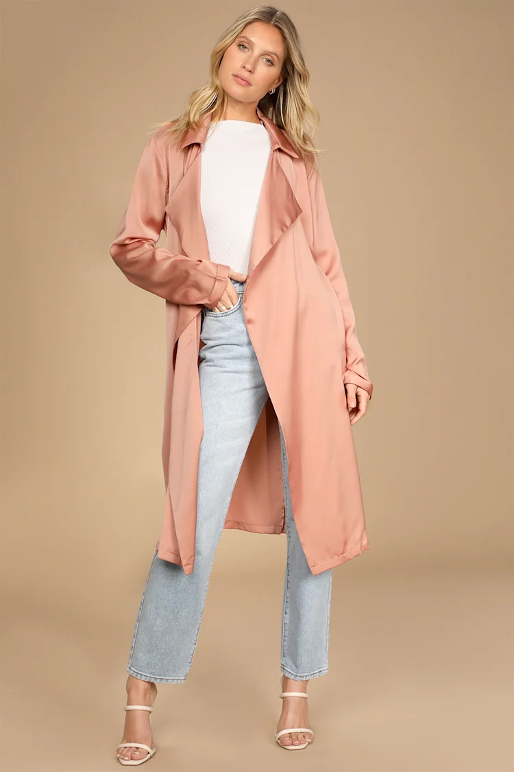 Being Chic Blush Satin Duster | Lulus (US)