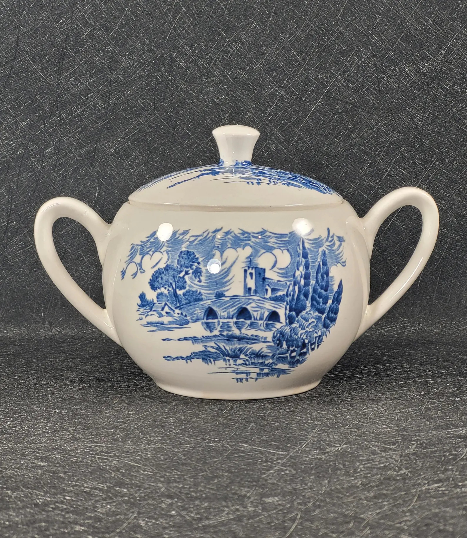 Vintage Enoch Wedgwood  Countryside Sugar Bowl Blue Transferware England | Etsy (Global)