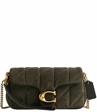 COACH Tabby 19 Quilted Suede Chain Crossbody Wristlet Bag - Olive | Dillard's