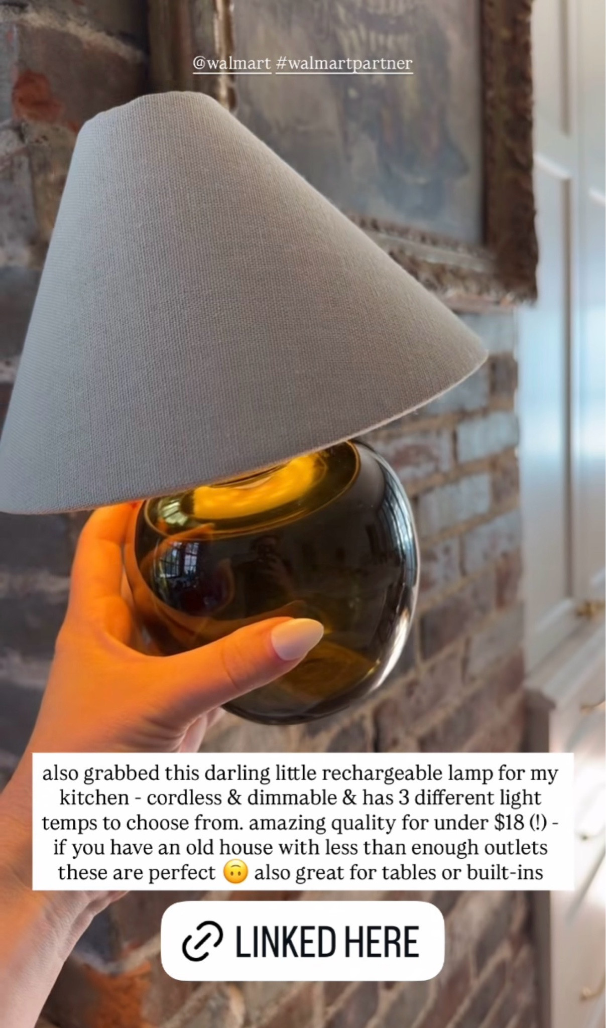 also grabbed this darling little rechargeable lamp for my kitchen - cordless & dimmable & has 3 different light temps to choose from. amazing quality for under $18 (!) - if you have an old house with less than enough outlets these are perfect. also great for tables or built-ins

#LTKHome #LTKmomlife #LTKSeasonal