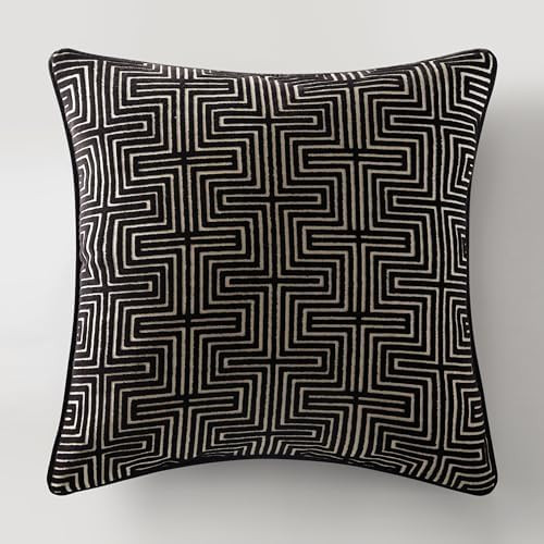 Z Gallerie Lenox Pillow 22" Geometric Pattern Decorative Throw Pillow - Black | Amazon (US)