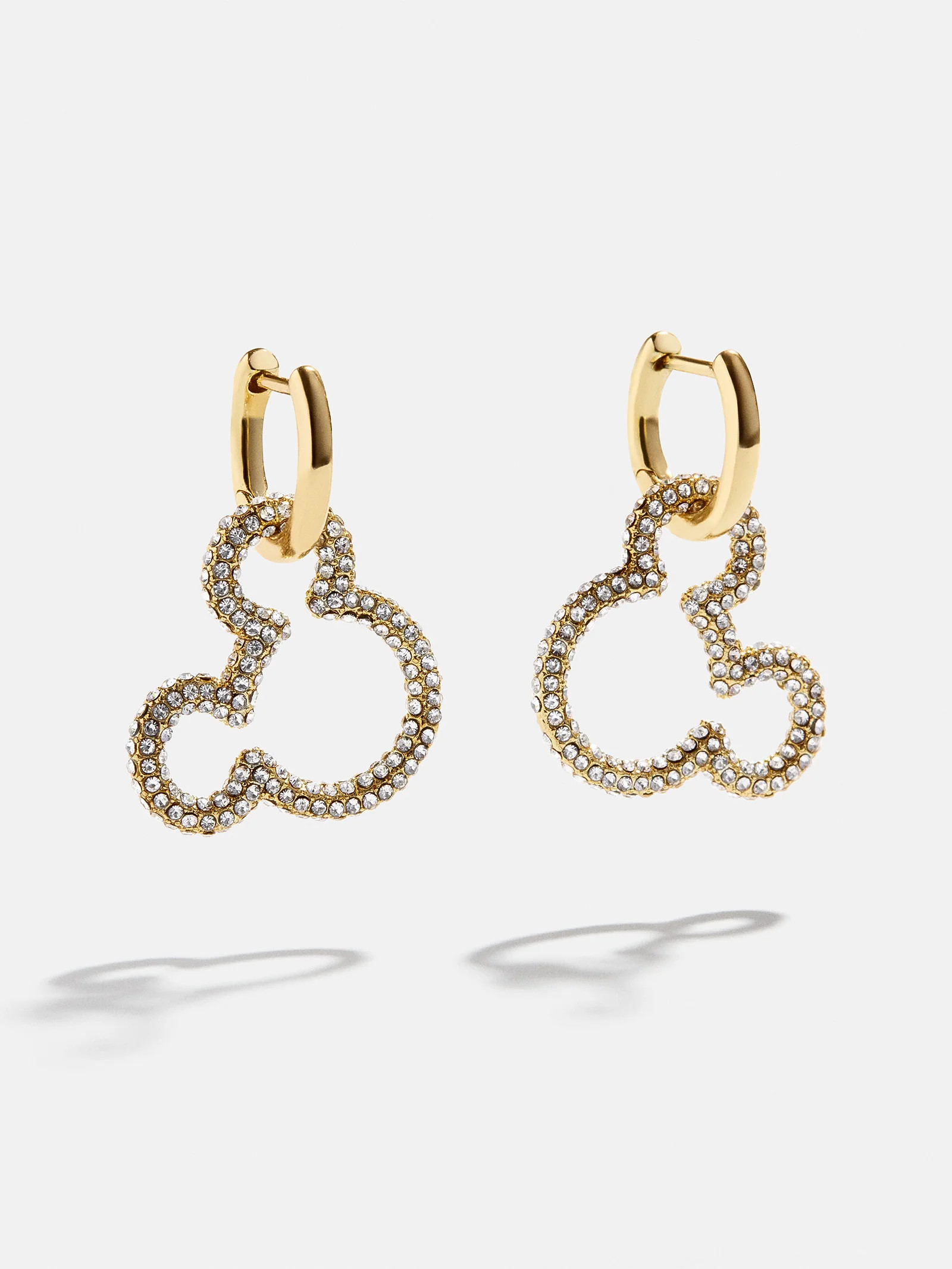 Mickey Mouse Disney Pav� Statement Earrings - Gold/Pav� | BaubleBar (US)