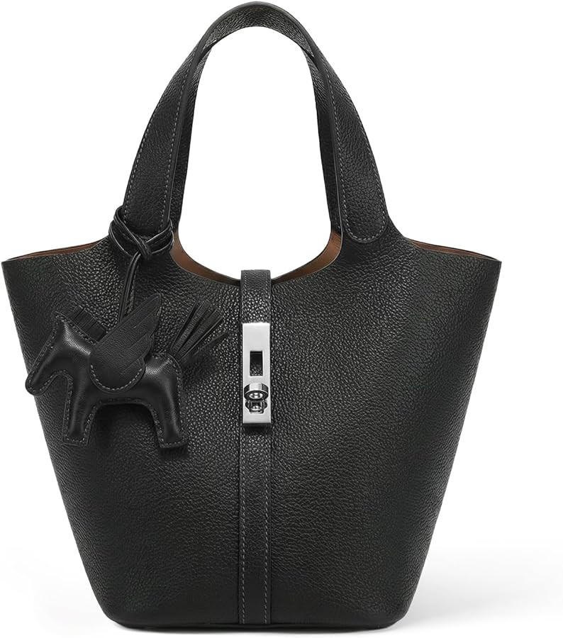 Tote Bag for Women Vegan Leather Bucket Purse for Women Top Handle Handbag Shoulder Bag with Deta... | Amazon (US)