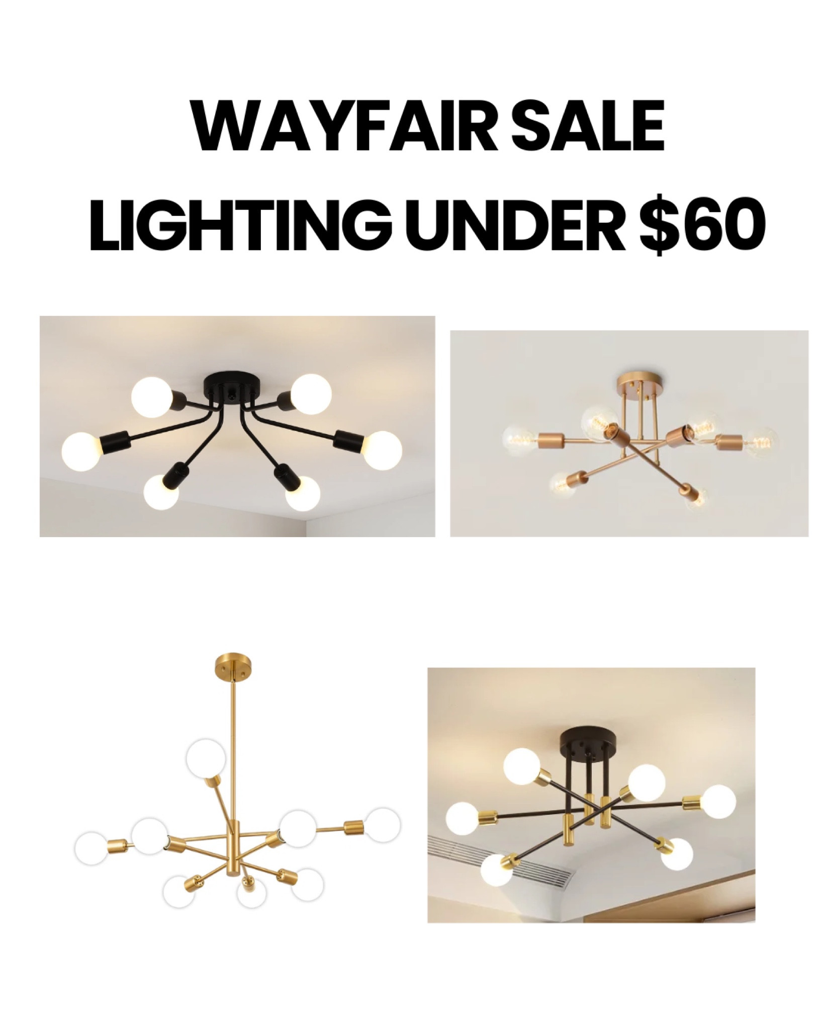Wayfair Sputnik lighting deals under $60 from the way day sale 

#LTKhome #LTKSeasonal #LTKsalealert