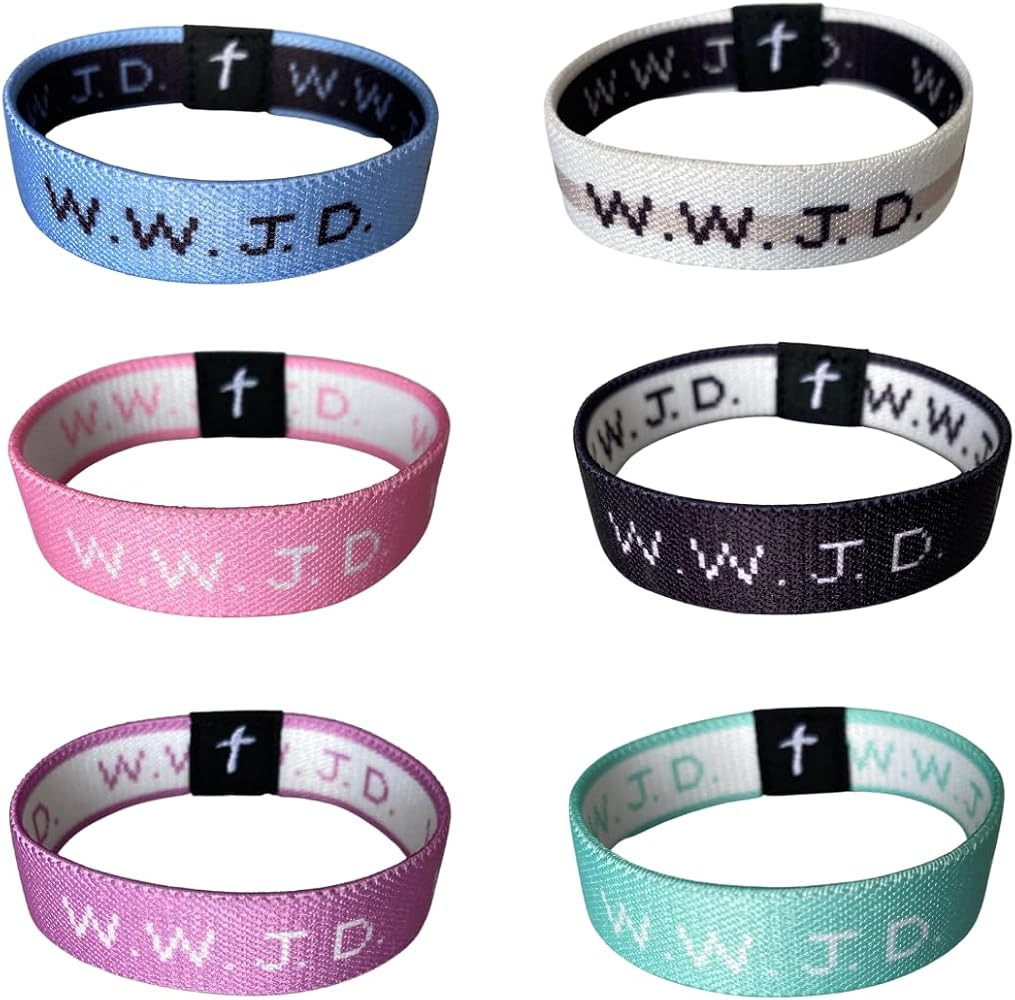 W.W.J.D Bracelet Elastic - WWJD Bracelets 6 pack or 1 pack - Jewelry for Women - Roped Elastic st... | Amazon (US)