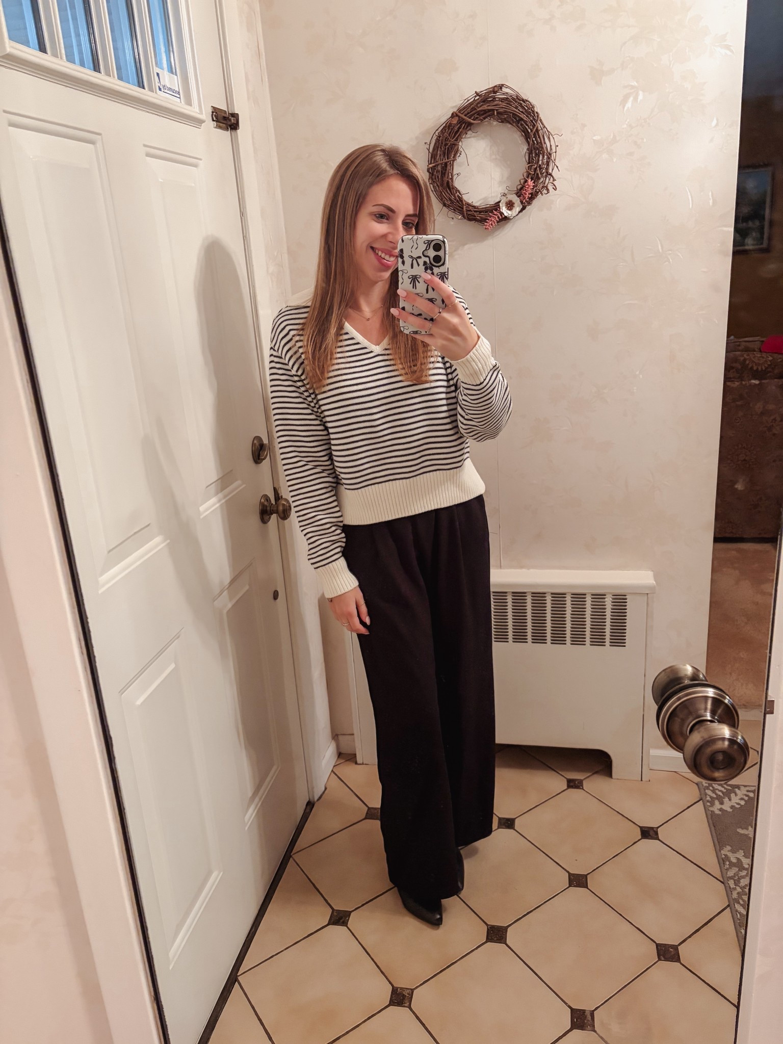 Stripped sweater from target - halara dress pants 

#LTKSeasonal #LTKootd #LTKPetite