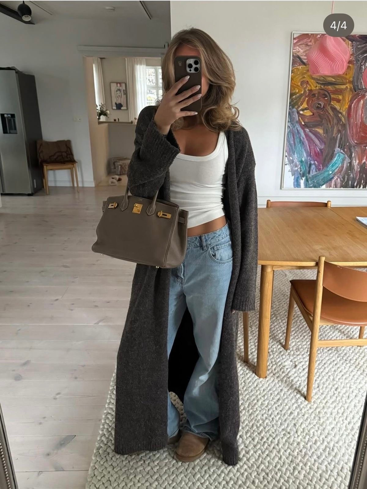 Long cardigan fall winter outfit Uggs trend bag designer dupe look for less *not my pic 

#LTKMidsize #LTKOver40 #LTKSaleAlert