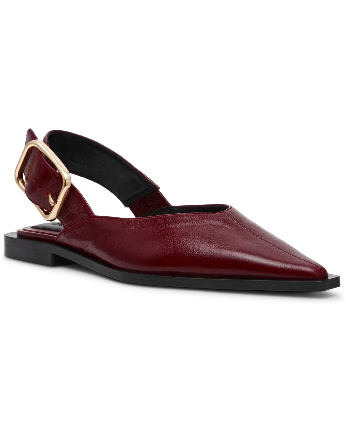 Steve Madden Women's Shay Slingback Pointed-Toe Flats - Burgundy Leather | Macy's