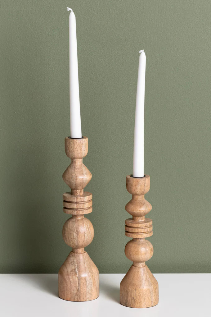 Colette Wooden Candle Holder (Large) | Cura Home
