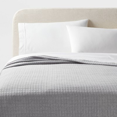 Full/Queen Jersey Quilt Heather Gray - Threshold™ | Target